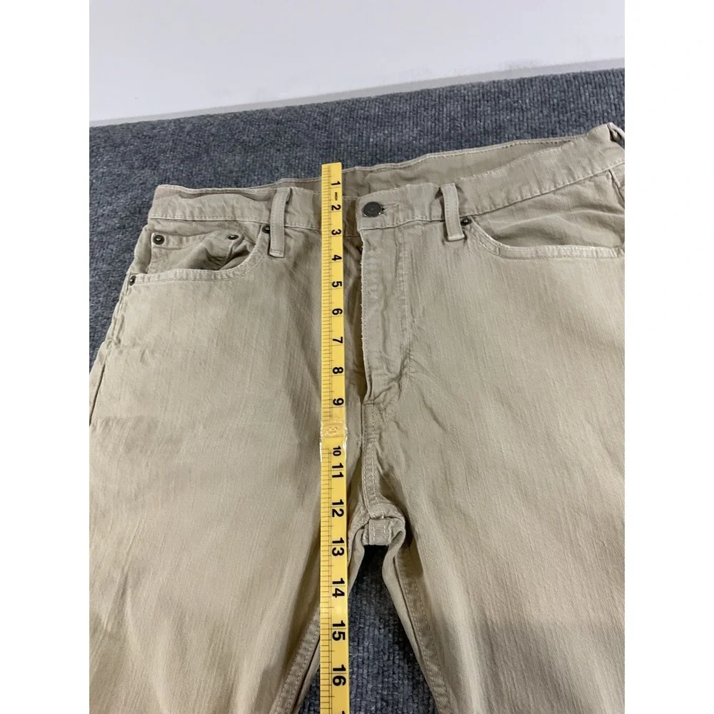 Levi's 513 Slim Straight Jeans Mens 34x32 Khaki Tan Denim Pants Modern Fit Casua